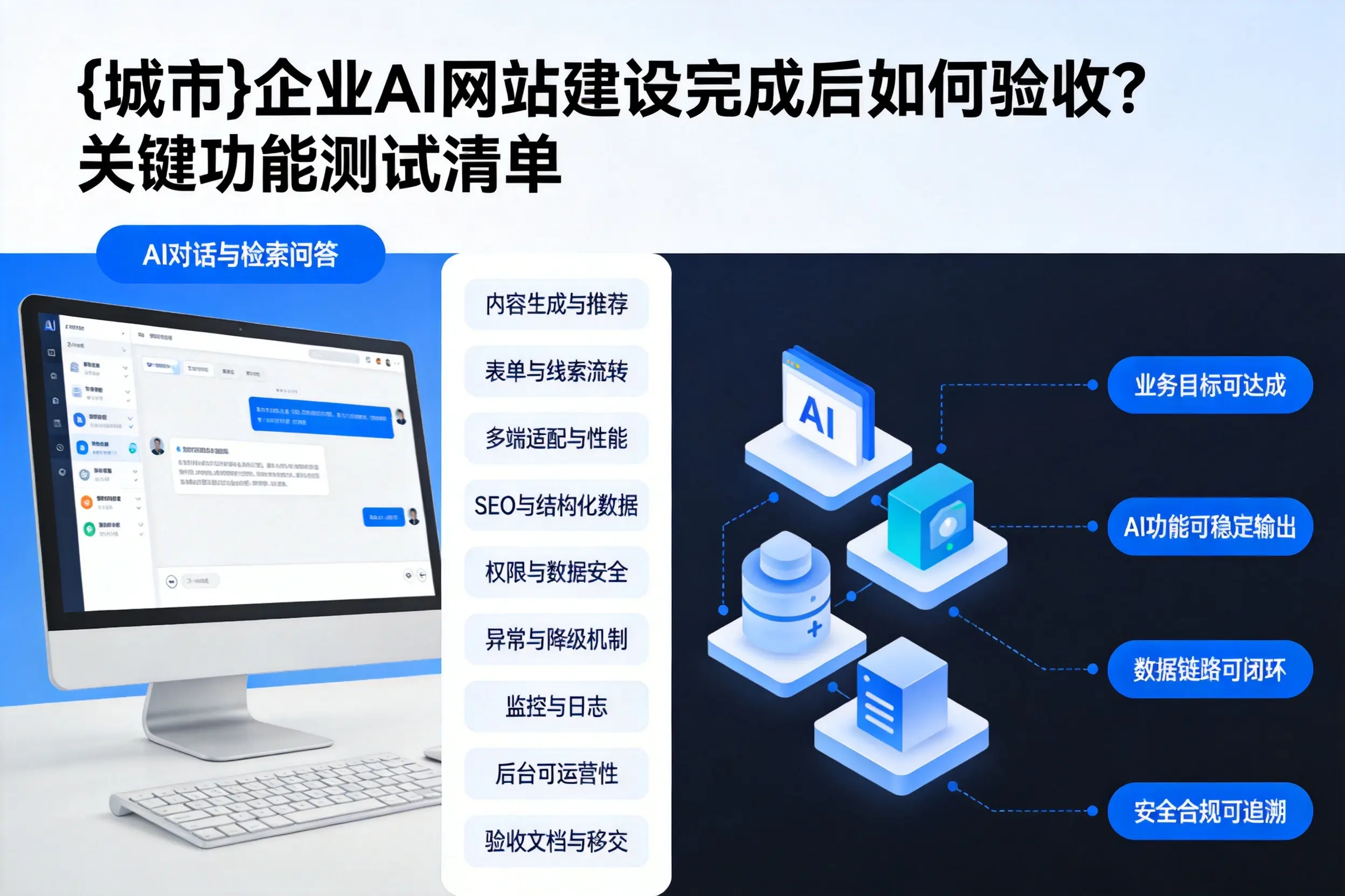 五家渠企业AI网站建设完成后如何验收？关键功能测试清单
