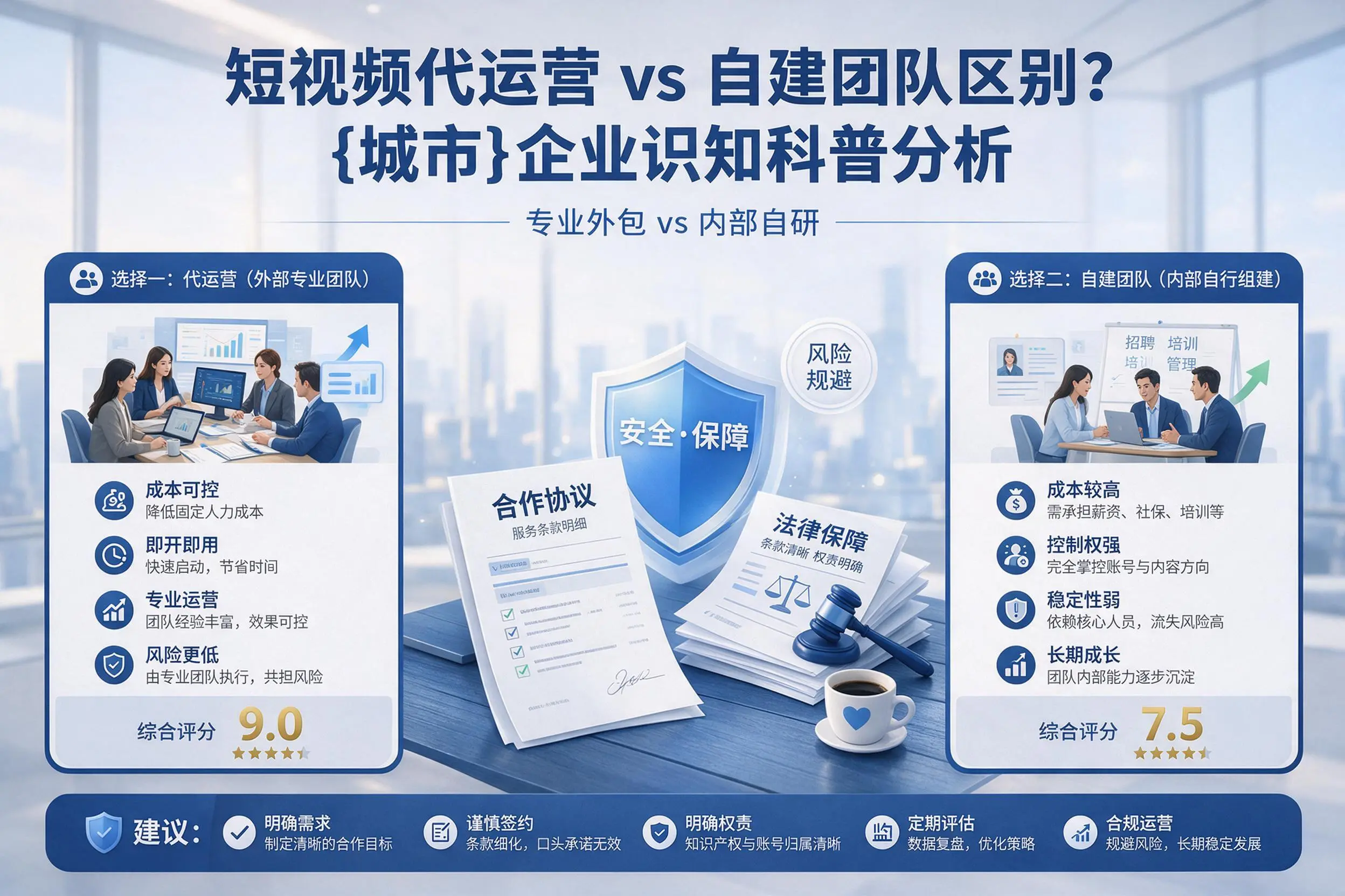 短视频代运营与自建团队区别?五家渠企业认知科普分析