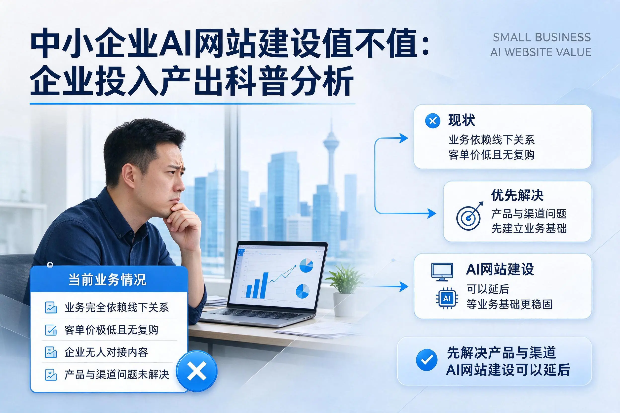 中小企业AI网站建设值不值：五家渠企业投入产出科普分析