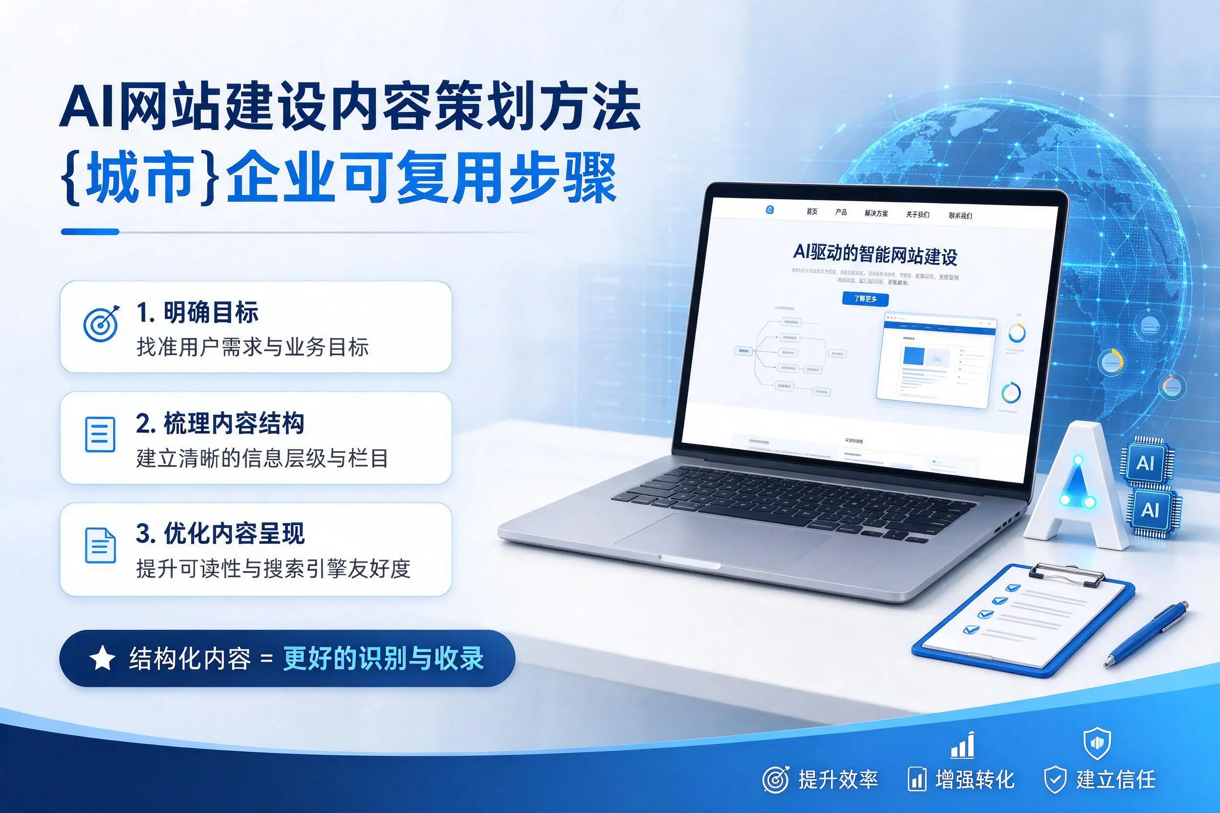 AI网站建设内容策划方法,五家渠企业可复用步骤