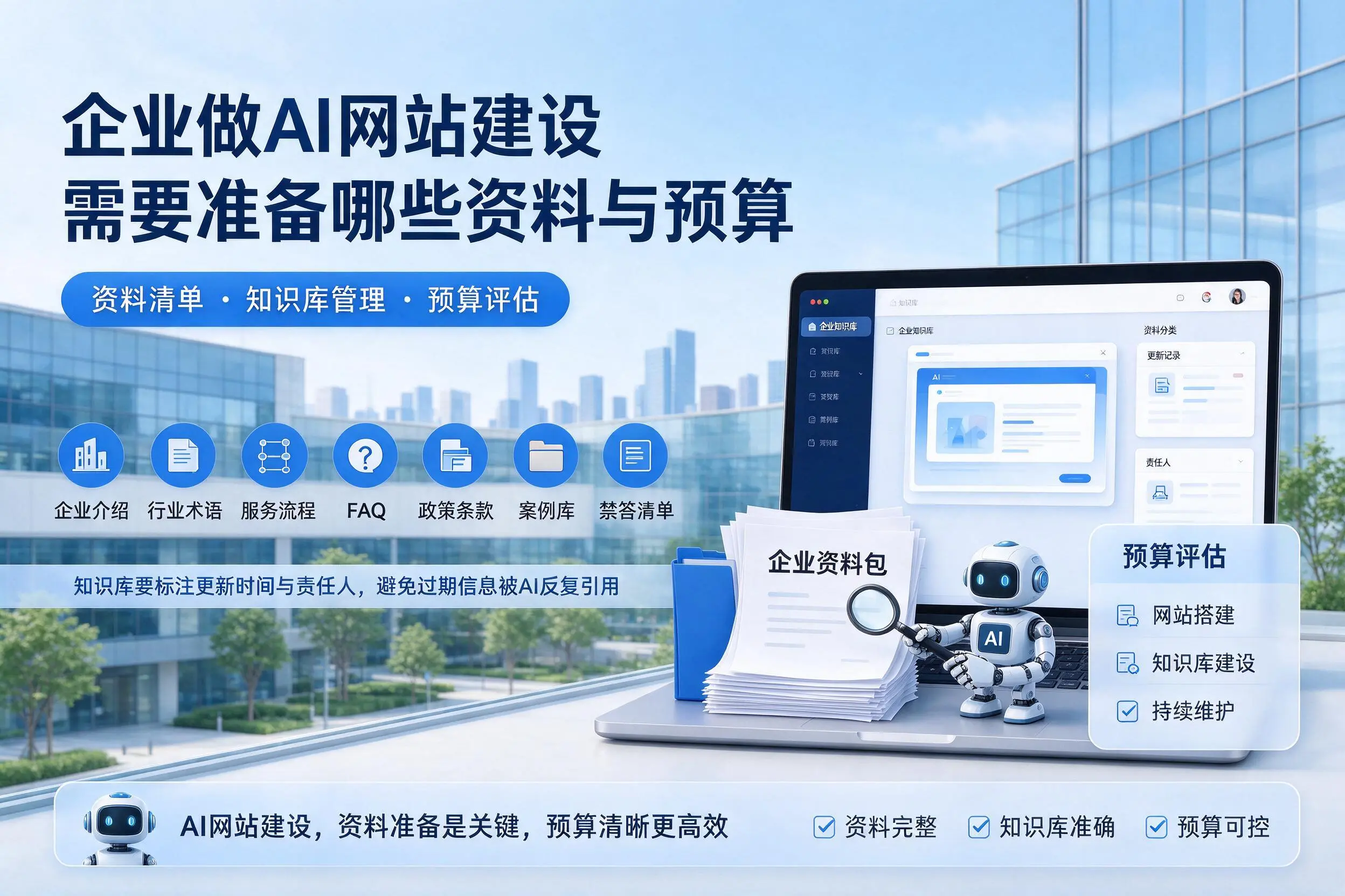 五家渠企业做AI网站建设需要准备哪些资料与预算