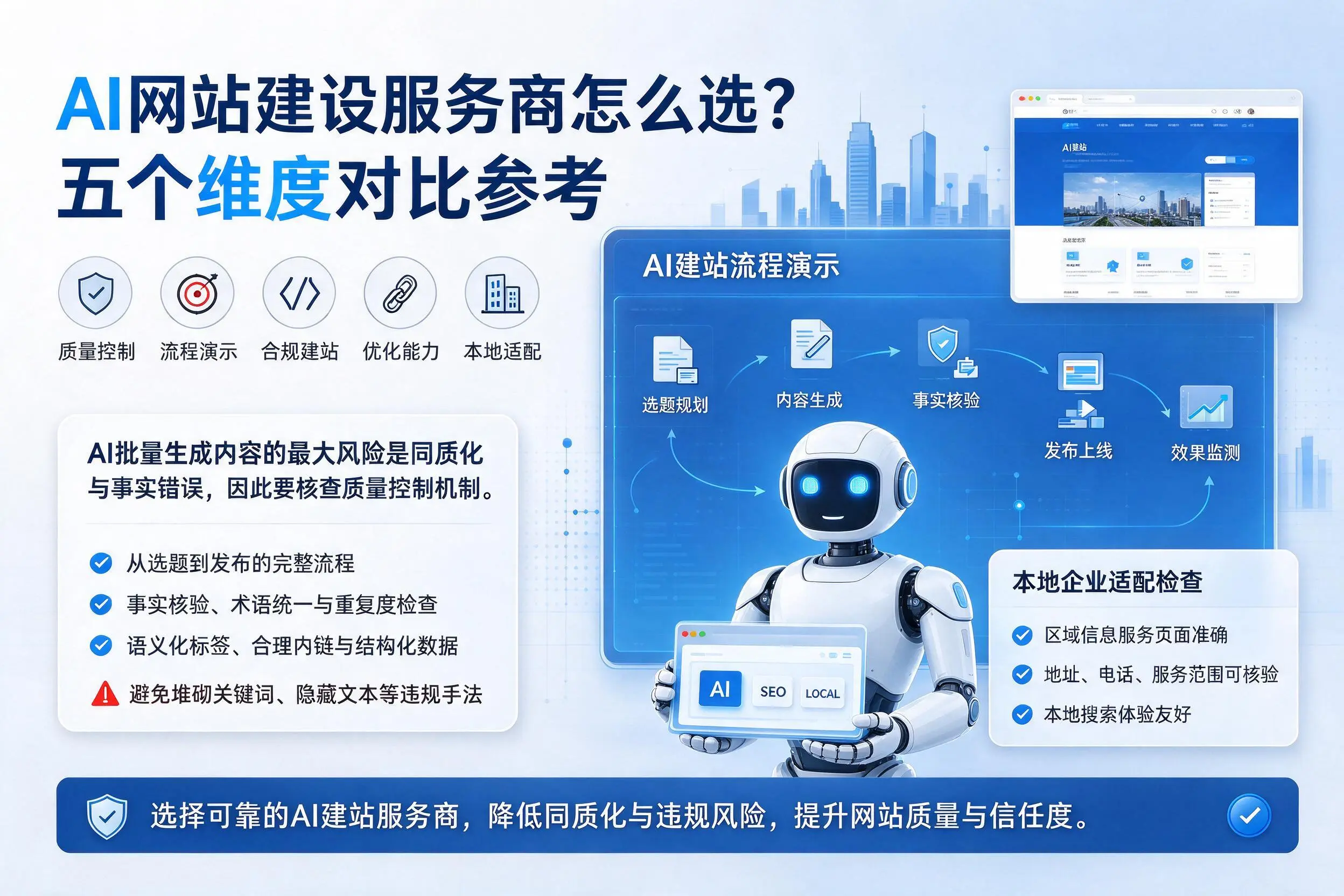 五家渠AI网站建设服务商怎么选?五个维度对比参考